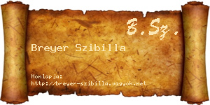 Breyer Szibilla névjegykártya